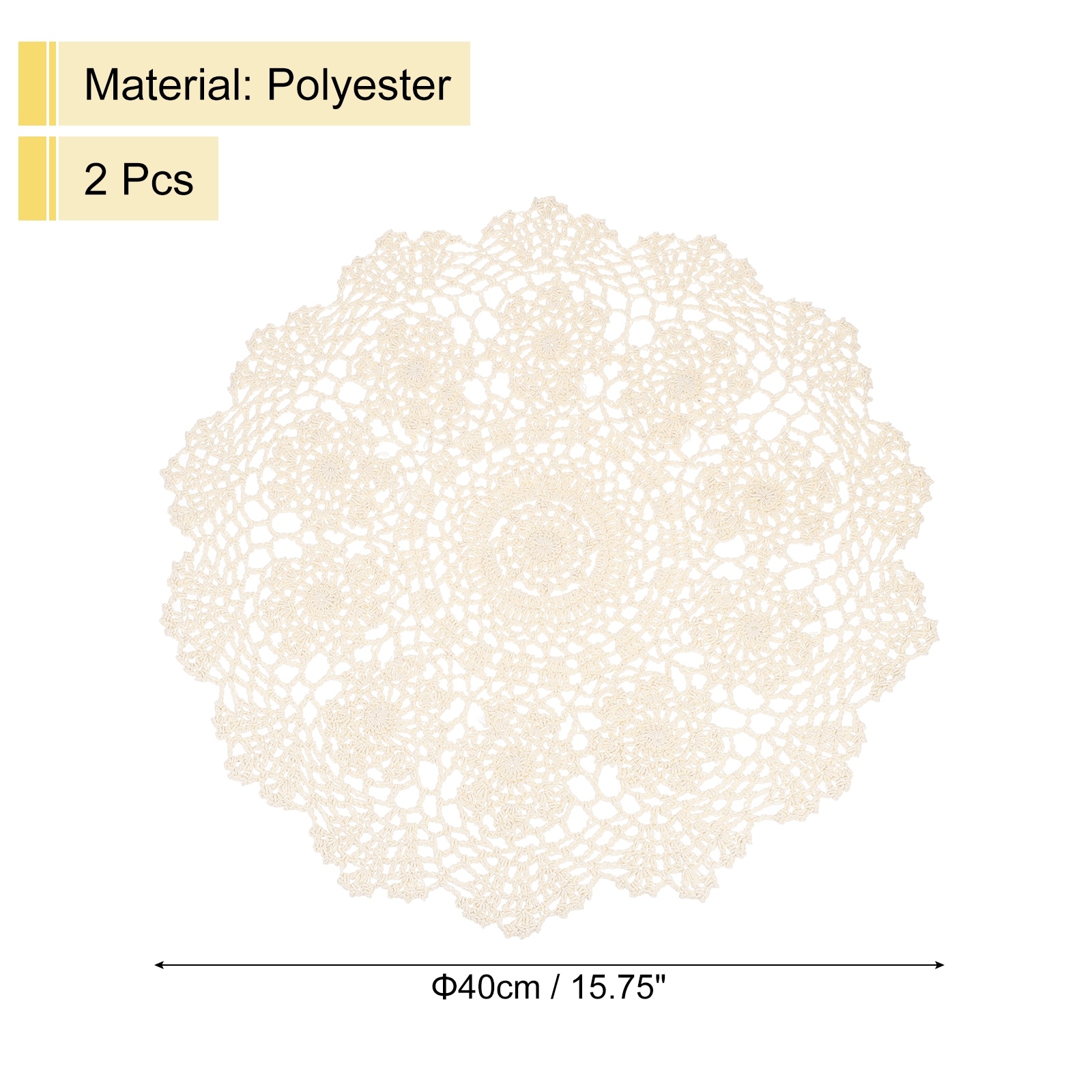 Handmade Crochet Placemats, Retro Table Mat Doilies Vase Mat Coaster Sunflower for Dining Table