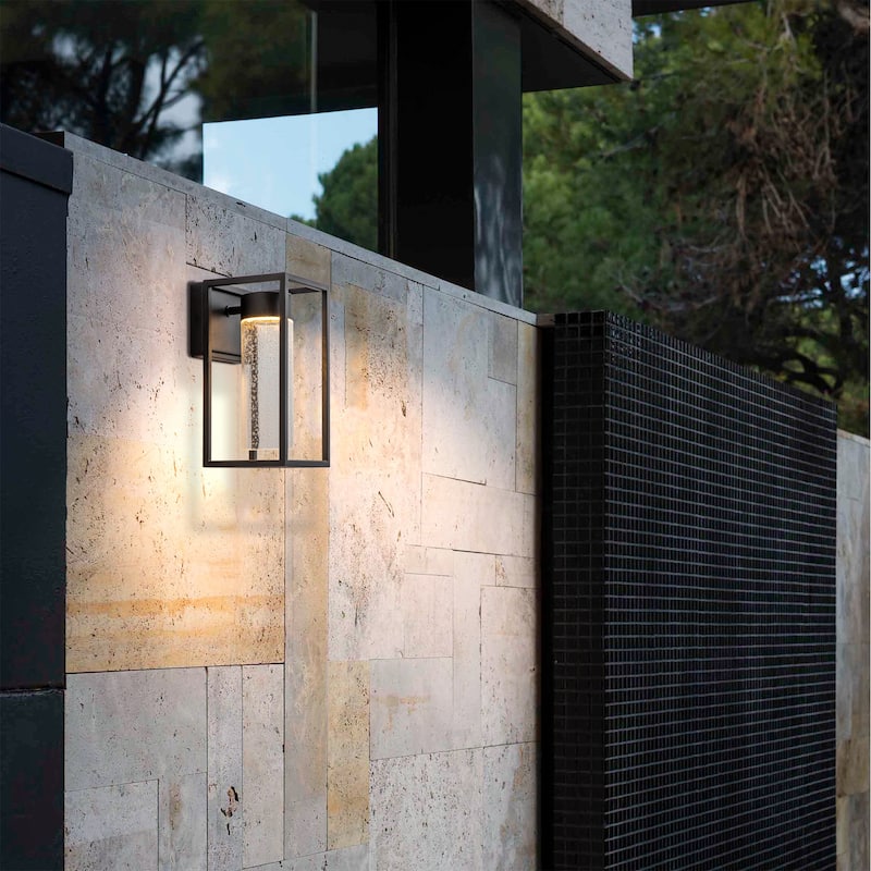 11.25" 3-color-changeable Modern LED Wall Sconce with Seeded Glass
