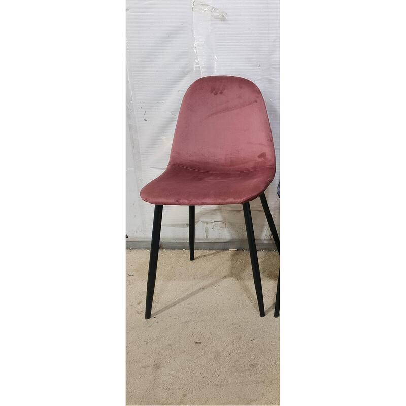 Velvet 4 Piece Kitchen Dining Chair Set with Cushions, Metal Legs, Anti Scratch Foot Pads for Dining Room Kitchen Living Room - Pink