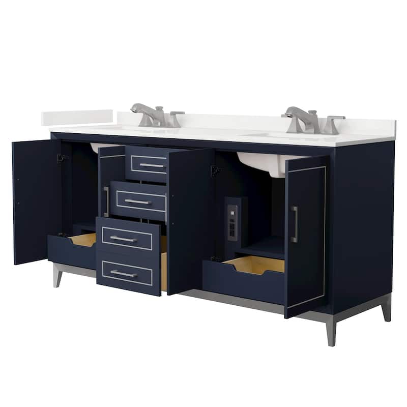 Wyndham Collection WCH515172D-QTZ-US3MXX Marlena 72" Free Standing