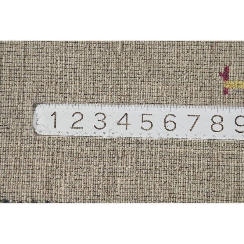 Hand Knotted Oriental 100% Wool Carpet Tribal Animal Pictorial Beige & Ivories Gabbeh Area Rug - 4' 10'' X 3' 0''