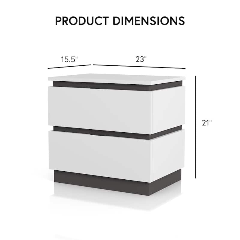Conjira Modern White Wood 6-Piece Platform Bedroom Set (USB) by Furniture of America