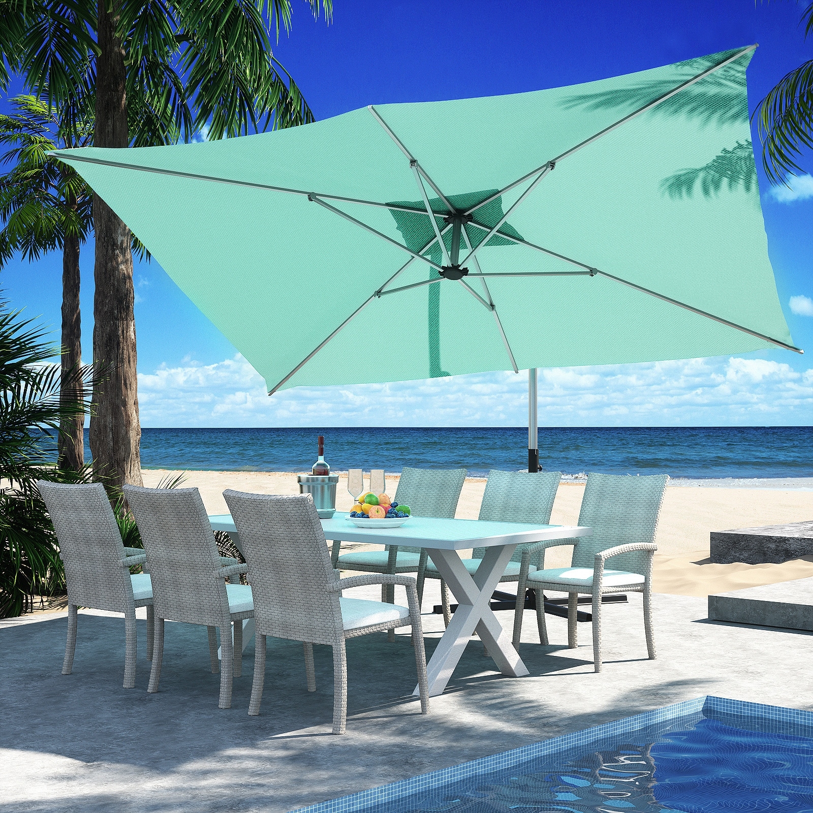 11.5 patio umbrella Treasure Garden 11' Collar Tilt resistant fabric Tempo 11 ft. Geneva Aluminum