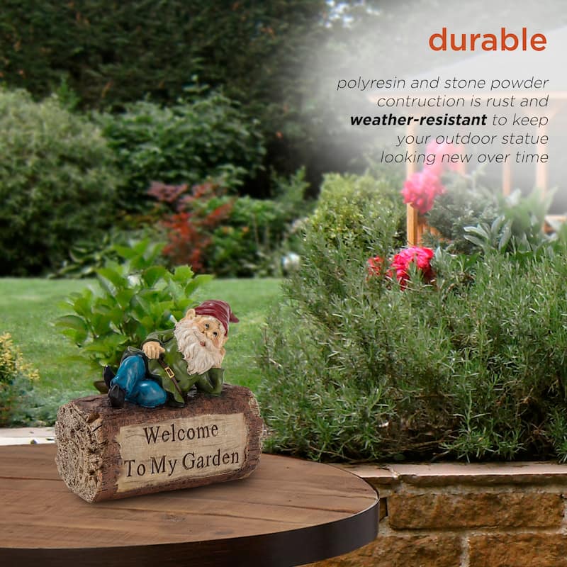 Gnome Folding Hands Looking Up Garden Statue