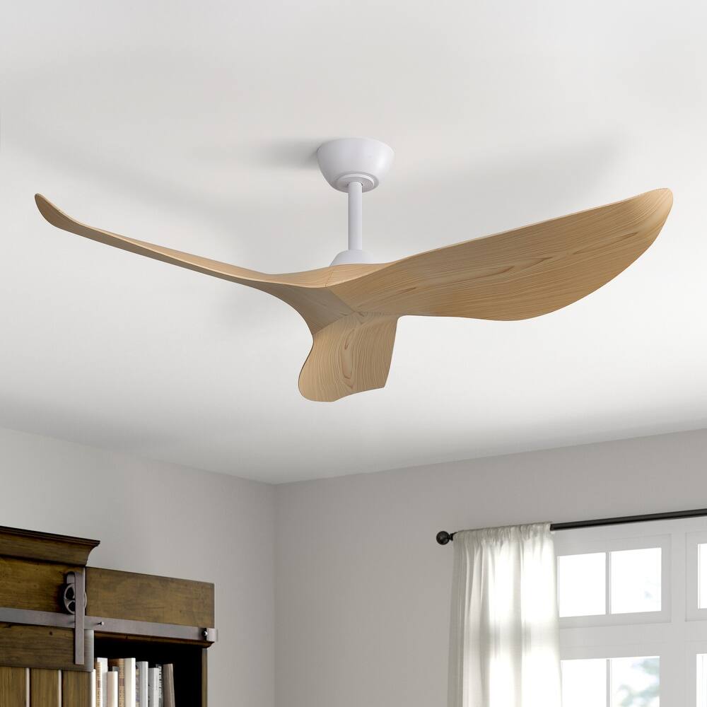 38" and 52" Modern Ceiling Fan without Lights, Remote Control and Reversible Motor for Bedroom