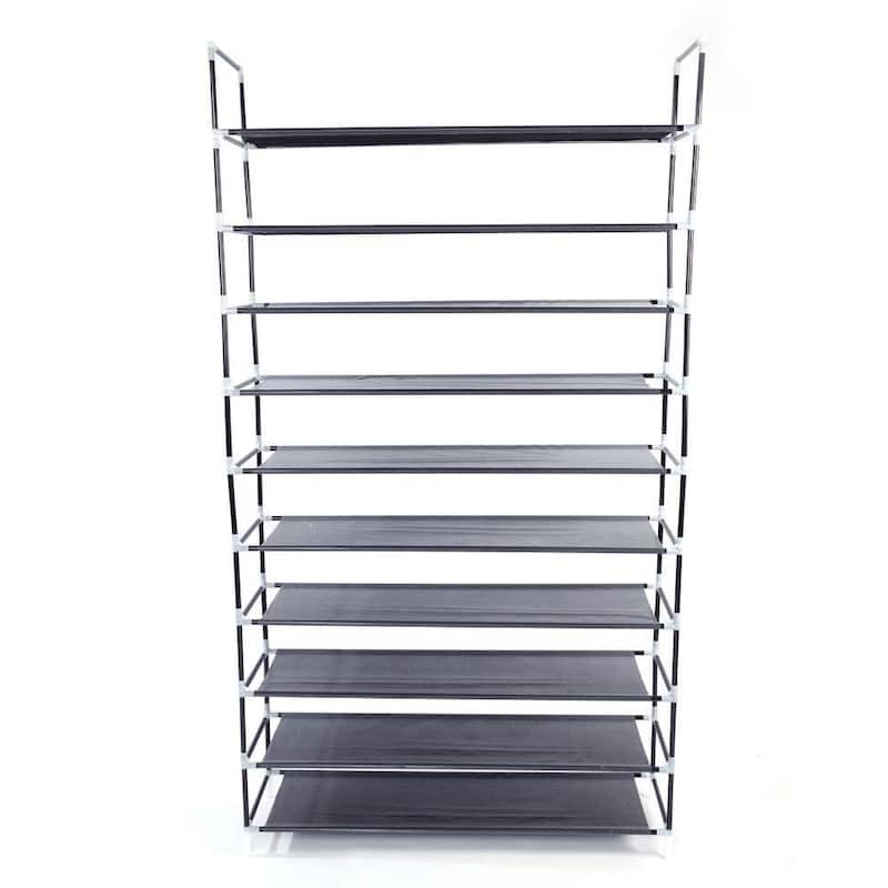 10-tier Non-woven Fabric Shoe Rack - Grey