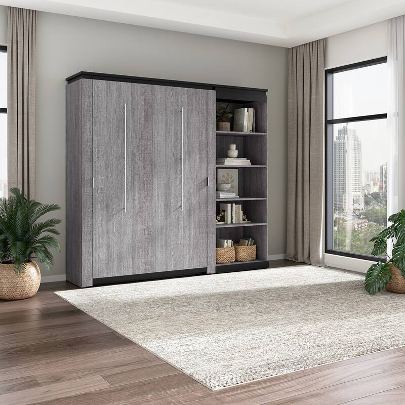 Orion Full Murphy Bed with Shelves (91W) by Bestar