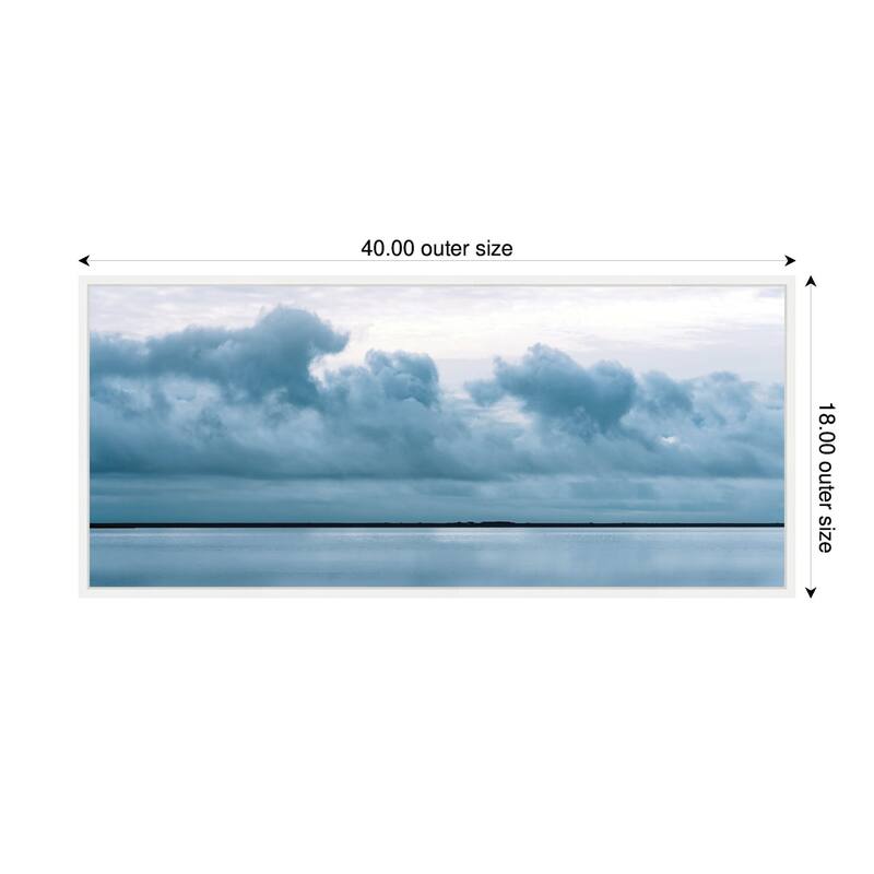Kate and Laurel Sylvie Minimalist Sky Reflection In Iceland Framed Canvas by Michael Schauer
