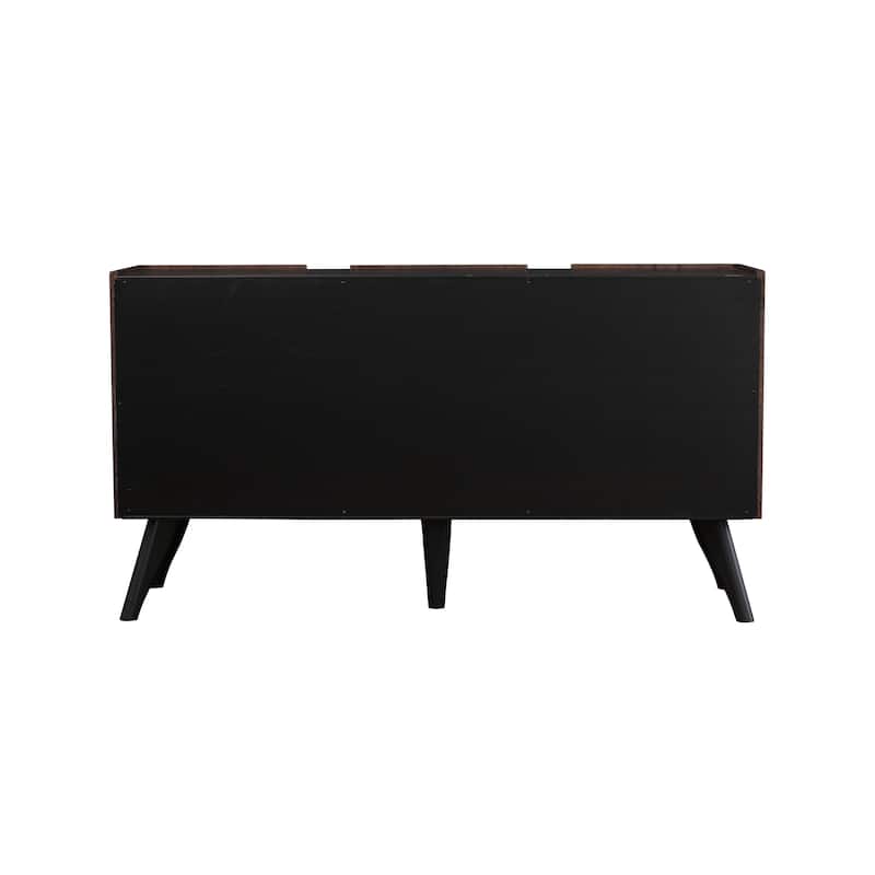 Furniture of America Abigail XI Mid-Century Modern Walnut Solid Wood 62-inch Dining Server with Drawer and Shelves