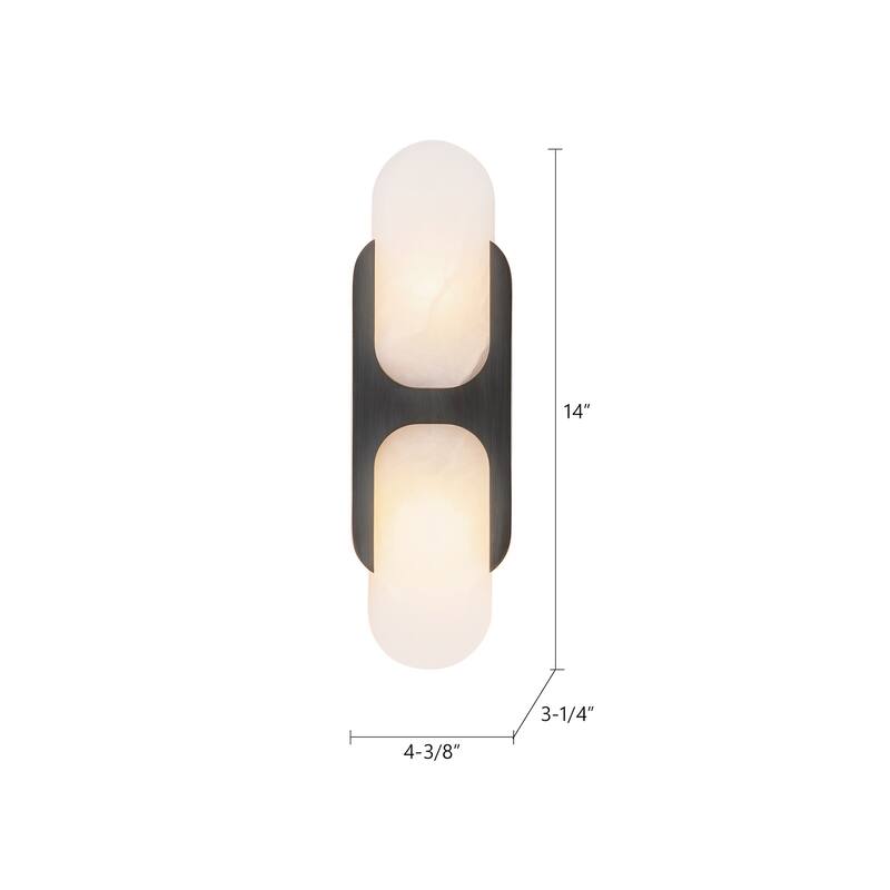Alora Lighting WV357214 Odin 2 Light 4" Tall Bathroom Sconce