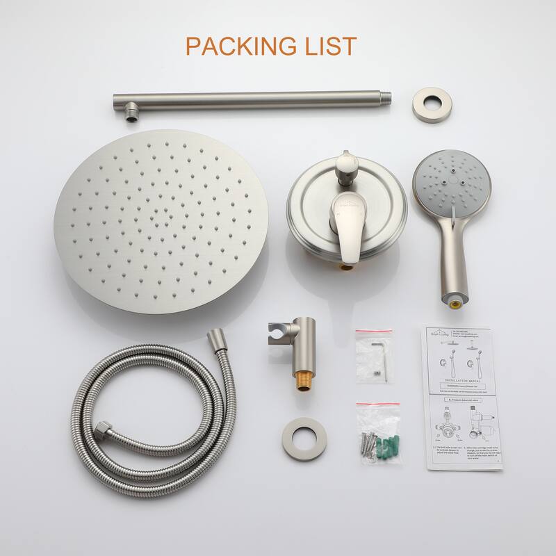 5-Spray Patterns with 9/10/12-in Wall Mount Dual Shower Heads