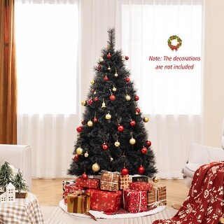 Gymax 6/7 FT Halloween Tree w/ 362/572 Branch Tips Frosted Pine