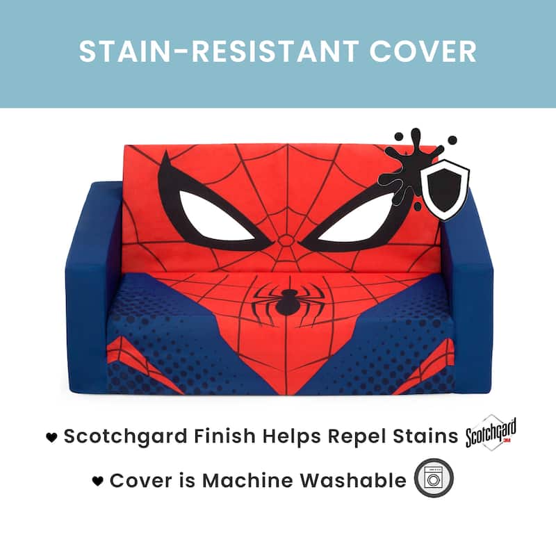 Spider-Man Cozee Flip-Out Sofa - 2-in-1 Convertible Sofa to Lounger for Kids by Delta Children