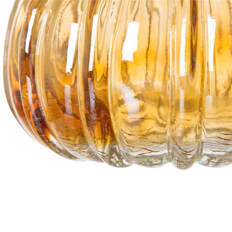 Glitzhome Fall Harvest Handblown Glass Pumpkins Set Thanksgiving Table Centerpieces