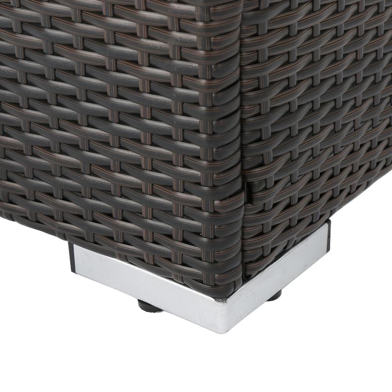Santa Rosa Wicker Outdoor Ottoman with Cushion by Christopher Knight Home