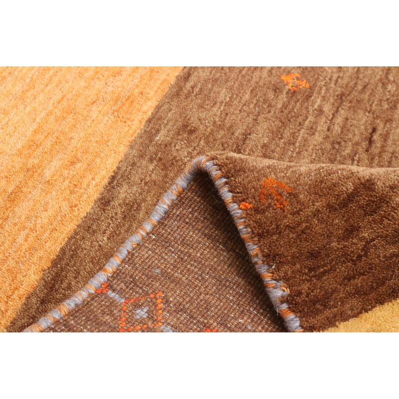 ECARPETGALLERY Hand Loomed Kashkuli Gabbeh Copper Wool Rug - 2'9 x 7'9