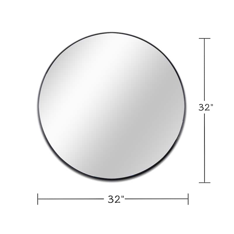 32 Inch Silver Metal Framed Round Bathrrom Mirror for Wall