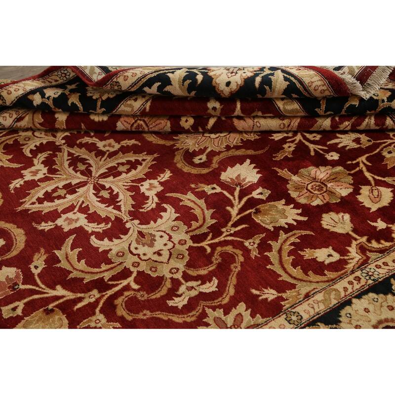 Floral Traditional Agra Oriental Area Rug Handmade Wool Carpet - 9'0" x 12'4"