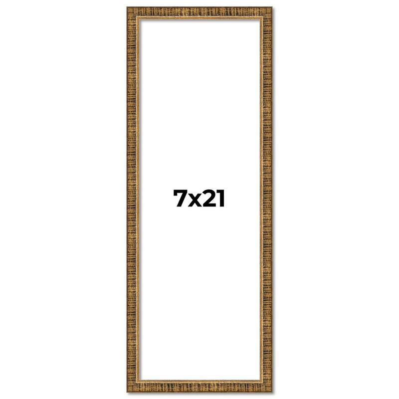 7x21 Frame Gold Solid Wood Picture Frame - Complete Modern Photo Frame
