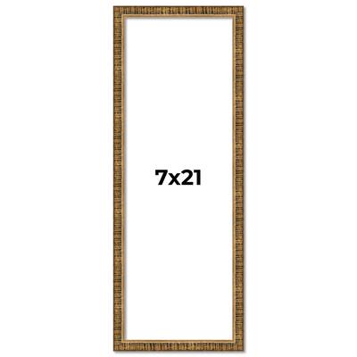 7x21 Frame Gold Solid Wood Picture Frame - Complete Modern Photo Frame
