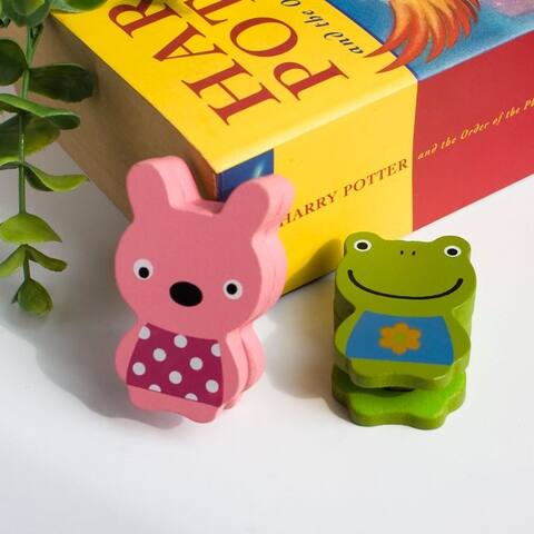 [Frog & Rabbit] - Card Holder / Wooden Clips / Wooden Clamps / Animal Clips