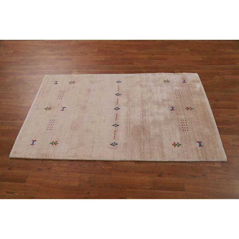 Little Animals Design Gabbeh Indian Foyer Rug Handmade Silk Carpet - 3'0"x 4'11"