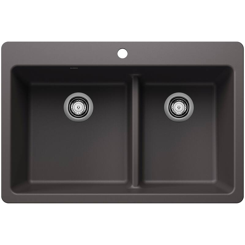 Blanco 443213 Liven 33" Drop-In/Undermount 60/40 Double Basin - Cinder