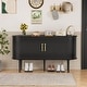 preview thumbnail 9 of 14, VEIKOUS Buffet Cabinet with Anti-Tipping Design, Sturdy MDF Storage Sideboard with Curved Profile, Ample Space & Sliding Doors Black