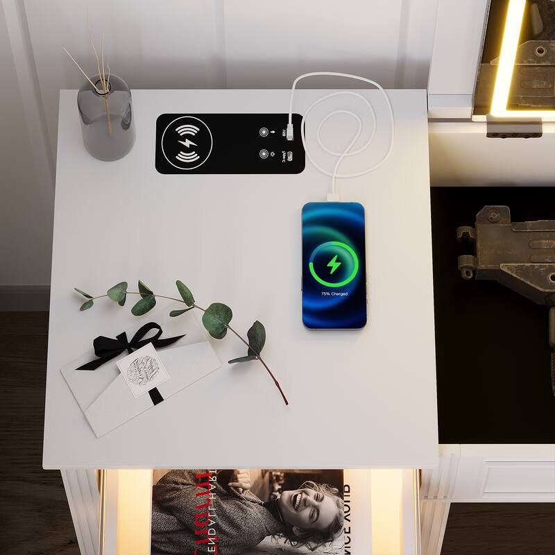 Makeup Vanity With Led Light and Hidden Storage