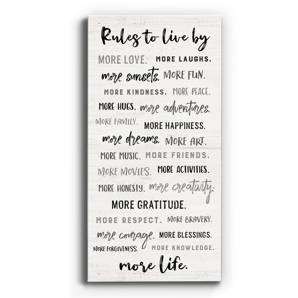 Rules to Live By- Premium Gallery Wrapped Canvas - Ready to Hang