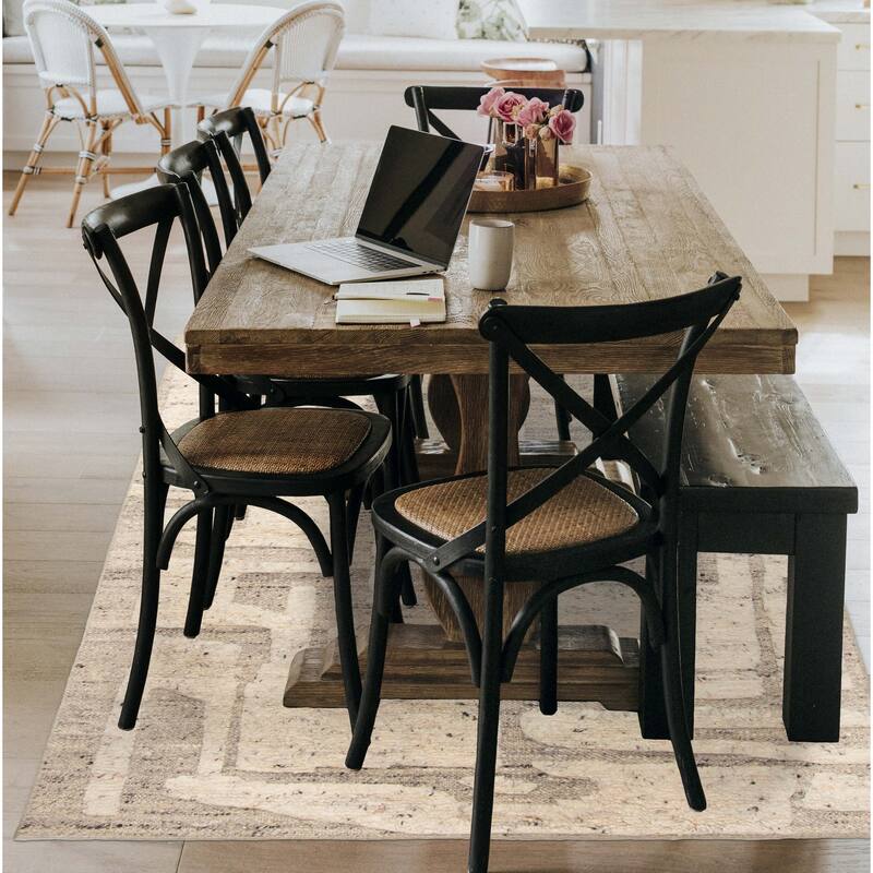 ECARPETGALLERY Hand-knotted Tangier Cream Wool Rug - 5'3 x 7'7