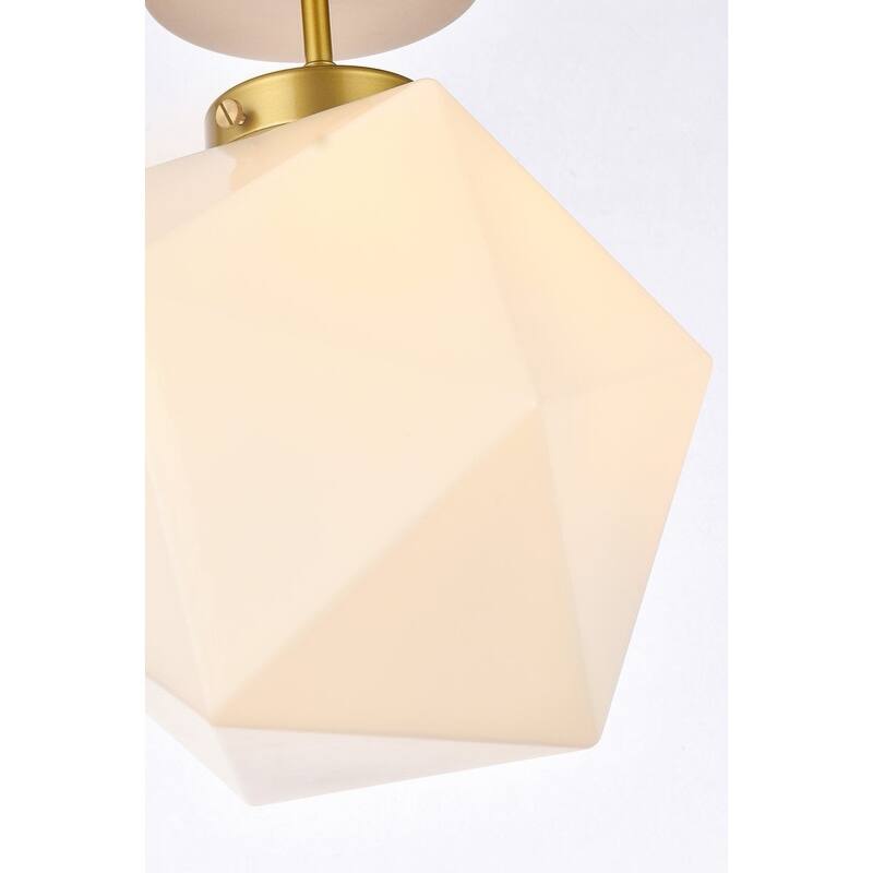 Lance 1 Light White Glass Flush Mount - 9.8 Inch