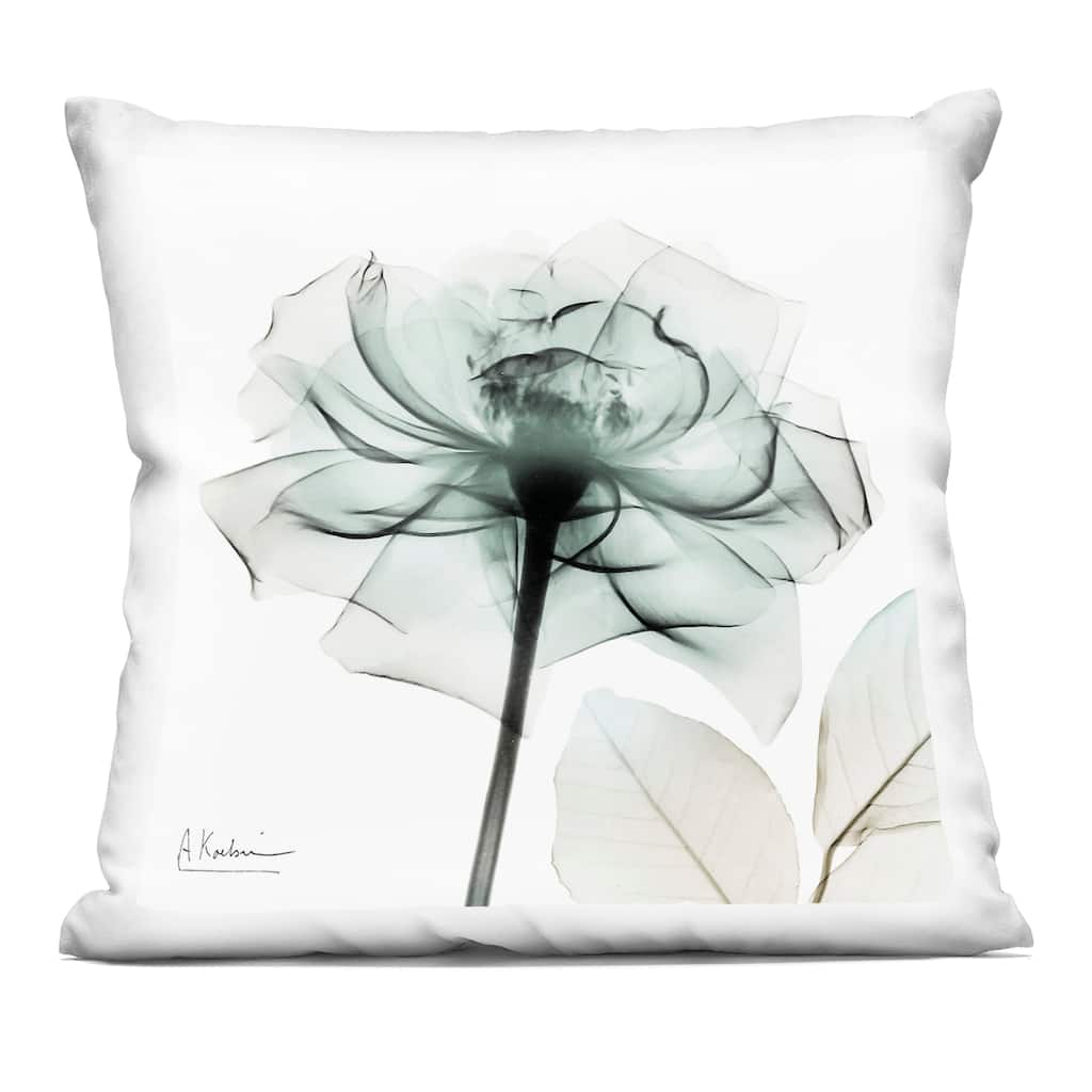 Stupell Muted Emerald Rose Decorative Printed Throw Pillow Design by Albert Koetsier