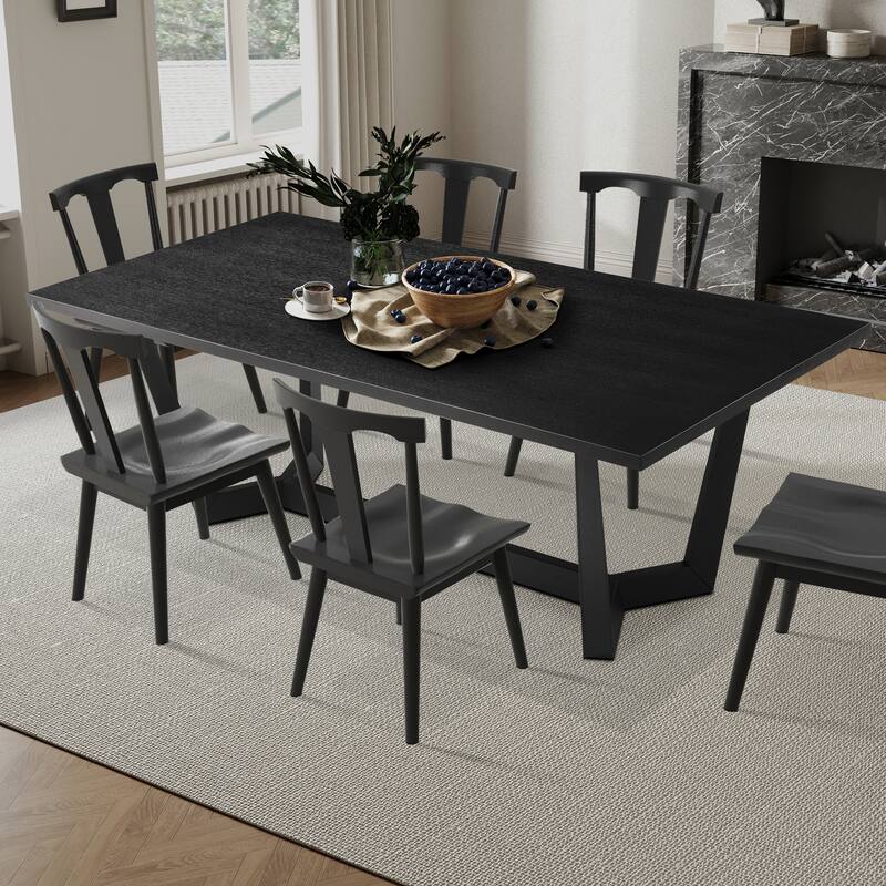 GDF Studio - Tilson Mid-Century Wood Dining Table with Steel X-Leg Base