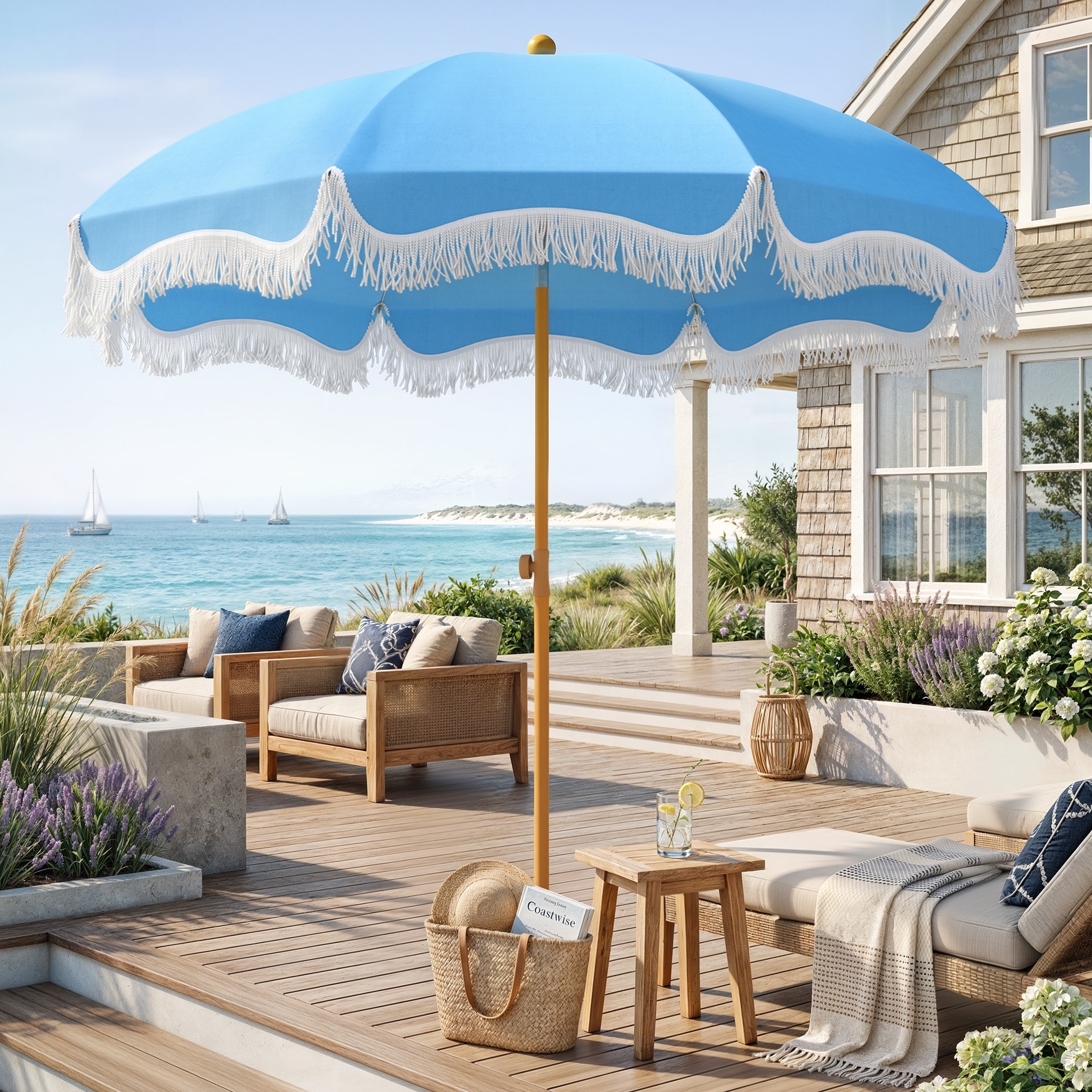 can you use a beach umbrella as a patio umbrella Stylish, Not-Basic Umbrellas for $100 or Less MAISON ARTS 7ft Patio Fringe