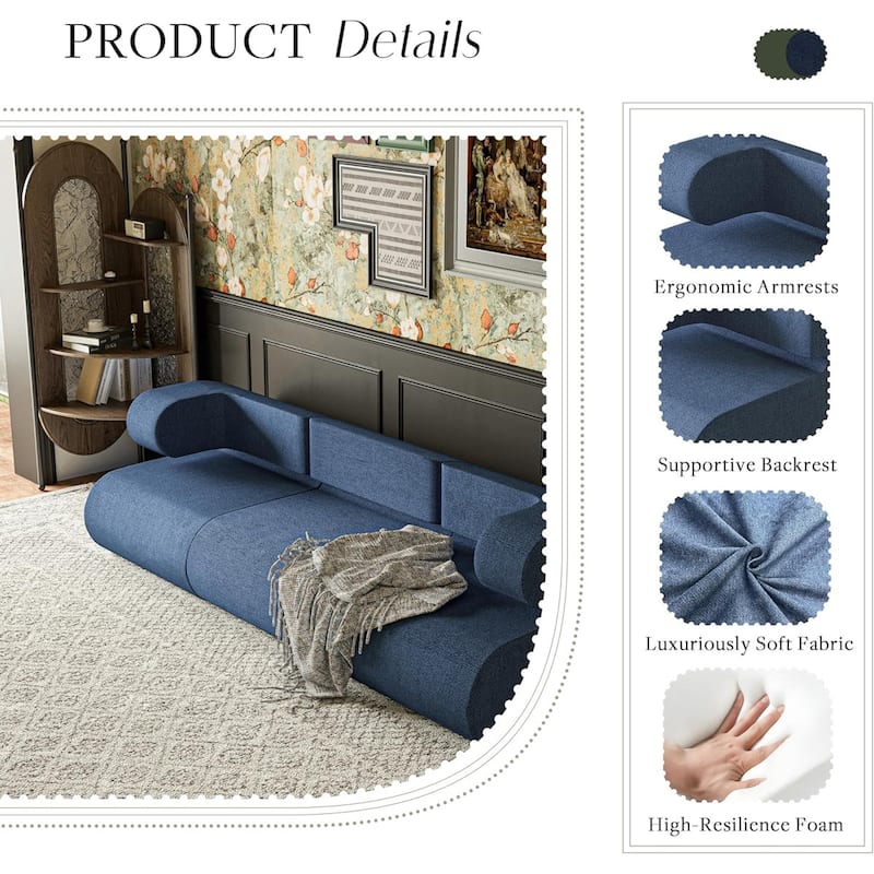 WOWMAX Modular Sectional Couches For Living Room, Small L Shaped Couch, Convertible Sleeper Sofa Bed With Cloud Couches
