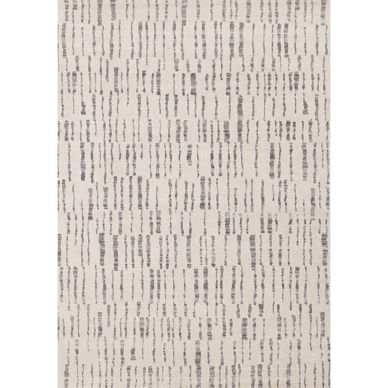 Grey Broken Stripes High Traffic Rug