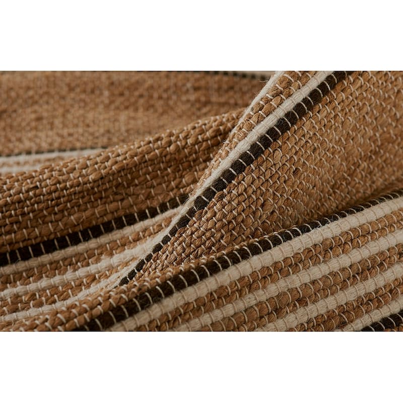 Erin Gates by Momeni Chestnut Stripe Blue Hand Woven Wool Area Rug