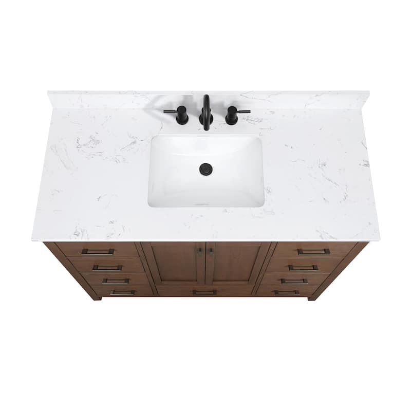 Avanity Modero 48 in. Single Sink Bathroom Vanity with Engineered Stone Top - 49"W x 22"D x 35"H