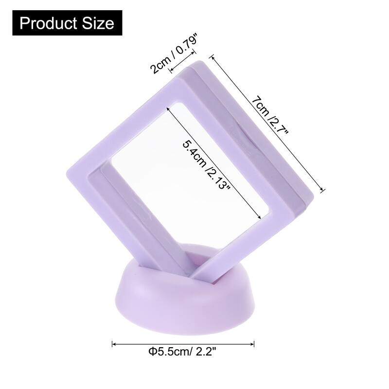 20 Pcs 3D Floating Display Case, 2.76 x 2.76 x 0.8 Inch Display Holder