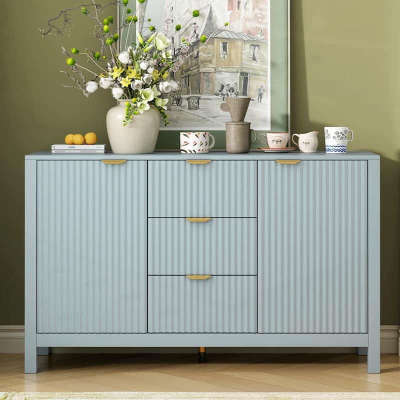 Storage Console Table with Metal Handles