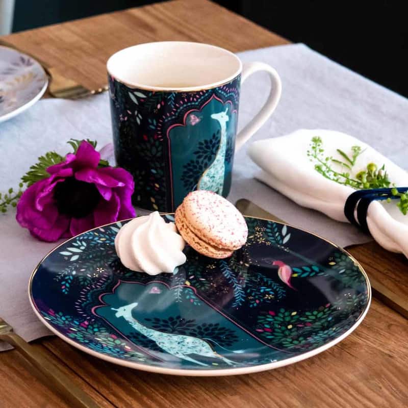 Sara Miller India Cake Plates, Set of 4 - 8 Inch
