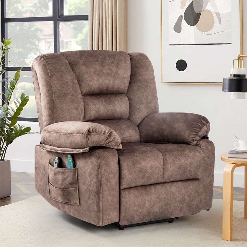 41.33''Wide Heavy Duty Power Lift Recliner - Soft Velvet with Message,Heat and Lift Assist
