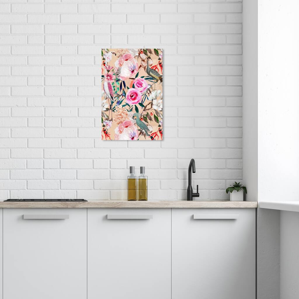 Wynwood Studio Canvas Floral and Botanical Le Tropic II Pink and Tropical Wall Art Canvas Print