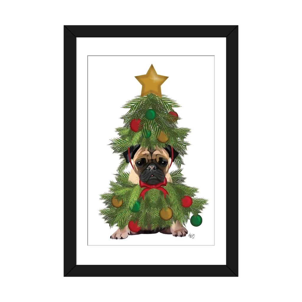 iCanvas "Pug, Christmas Tree Costume" by Fab Funky