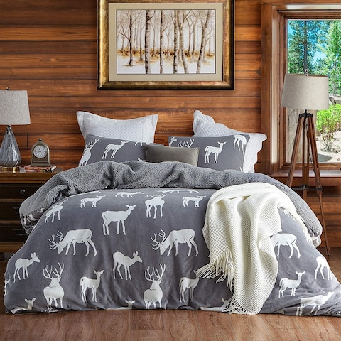 Toasty Cabin - Coma Inducer® Oversized Duvet Cover Set - Dusky Gray