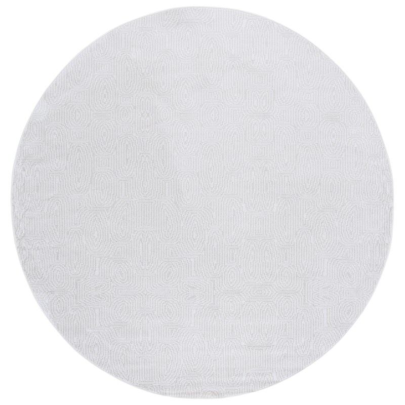 SAFAVIEH Bayside Dijanka Machine Washable Rug - 6'7" Round - Ivory/Light Grey