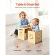 preview thumbnail 2 of 8, Natural Wood Poplar Montessori Table Set with Chalkboard & Adjustable Height - 16.7 x 11.8 x 15.2 in