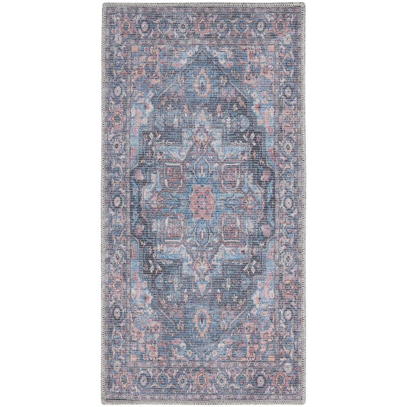 New Concept Washables Persian Boho Machine Washable Area Rug