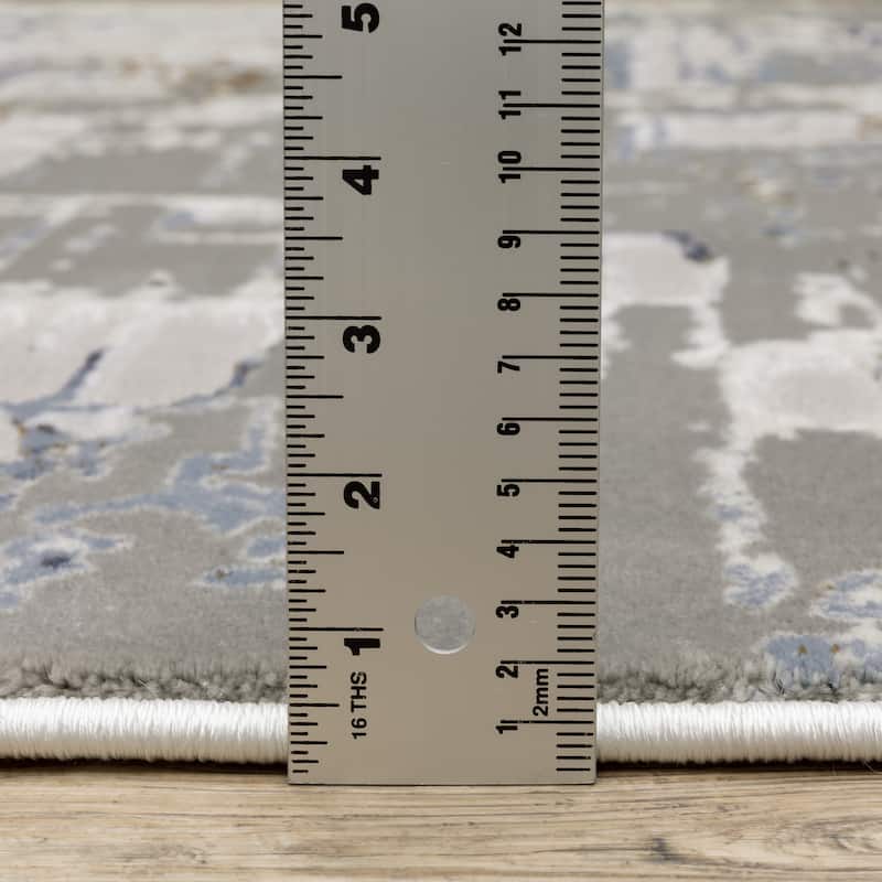 Style Haven Emery Industrial Abstract Grey/ Blue Mixed-Pile Area Rug